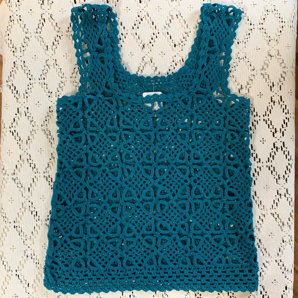 Vintage Crocheted Boho Vest or Tank Top - Picture 1 of 7